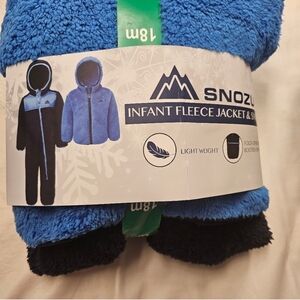Snozu Infant 2-piece Fleece Set, Blue nwt 18m
